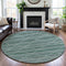 8' X 8' Teal Ivory And Lavender Geometric Washable Round Rug With UV Protection