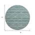8' X 8' Teal Ivory And Lavender Geometric Washable Round Rug With UV Protection