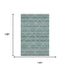 9' X 12' Teal Ivory And Lavender Geometric Washable Area Rug With UV Protection