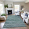 9' X 12' Teal Ivory And Lavender Geometric Washable Area Rug With UV Protection