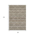8' Taupe Brown And Ivory Geometric Washable Area Rug With UV Protection