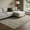 8' Taupe Brown And Ivory Geometric Washable Area Rug With UV Protection