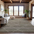 8' Taupe Brown And Ivory Geometric Washable Area Rug With UV Protection