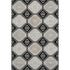 5' X 8' Black Silver And Gray Floral Washable Area Rug With UV Protection