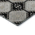 8' X 8' Black Silver And Gray Floral Washable Round Rug With UV Protection