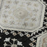 8' X 8' Black Silver And Gray Floral Washable Round Rug With UV Protection