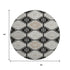 8' X 8' Black Silver And Gray Floral Washable Round Rug With UV Protection