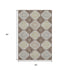 5' X 8' Chocolate Beige And Blue Floral Washable Area Rug With UV Protection