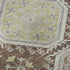 5' X 8' Chocolate Beige And Blue Floral Washable Area Rug With UV Protection