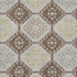 5' X 8' Chocolate Beige And Blue Floral Washable Area Rug With UV Protection