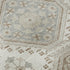 8' X 8' Ivory Brown And Gray Floral Washable Round Rug With UV Protection