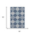 5' X 8' Navy Blue And Ivory Floral Washable Area Rug With UV Protection