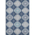 5' X 8' Navy Blue And Ivory Floral Washable Area Rug With UV Protection
