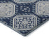 5' X 8' Navy Blue And Ivory Floral Washable Area Rug With UV Protection