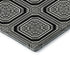 8' X 8' Black Ivory And Gray Geometric Washable Round Rug With UV Protection