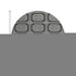 8' X 8' Black Ivory And Gray Geometric Washable Round Rug With UV Protection