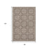 8' Brown Beige And Taupe Geometric Washable Area Rug With UV Protection