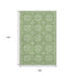 9' X 12' Green And Ivory Geometric Washable Area Rug With UV Protection