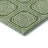 9' X 12' Green And Ivory Geometric Washable Area Rug With UV Protection
