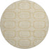8' X 8' Gold And Ivory Geometric Washable Round Rug With UV Protection
