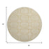 8' X 8' Gold And Ivory Geometric Washable Round Rug With UV Protection