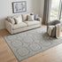 5' X 8' Gray And Ivory Geometric Washable Area Rug With UV Protection