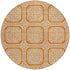 8' X 8' Terra Cotta And Ivory Geometric Washable Round Rug With UV Protection