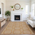 9' X 12' Terra Cotta And Ivory Geometric Washable Area Rug With UV Protection