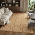 9' X 12' Terra Cotta And Ivory Geometric Washable Area Rug With UV Protection