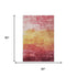 5' X 8' Blush Orange And Pink Striped Washable Area Rug With UV Protection