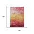 9' X 12' Blush Orange And Pink Striped Washable Area Rug With UV Protection