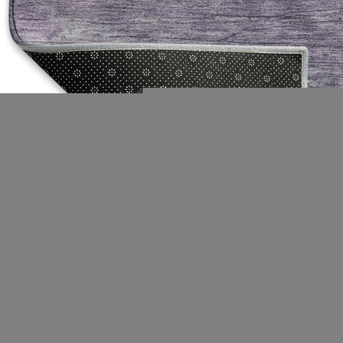 8' X 8' Lavender And Lilac Striped Washable Round Rug With UV Protection