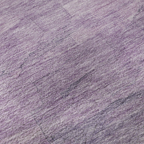 8' X 8' Lavender And Lilac Striped Washable Round Rug With UV Protection