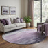8' X 8' Lavender And Lilac Striped Washable Round Rug With UV Protection