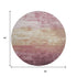 8' X 8' Mauve Beige And Pink Striped Washable Round Rug With UV Protection