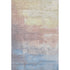 5' X 8' Beige Salmon And Blue Abstract Washable Area Rug With UV Protection
