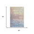 5' X 8' Beige Salmon And Blue Abstract Washable Area Rug With UV Protection