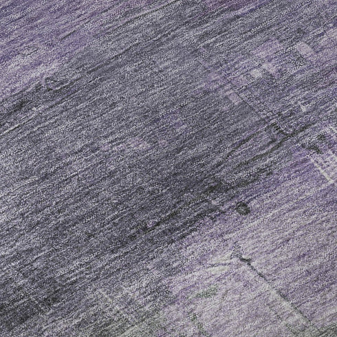 5' X 8' Lavender And Green Abstract Washable Area Rug With UV Protection
