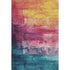 5' X 8' Merlot Gold Blue And Purple Abstract Washable Area Rug With UV Protection