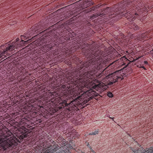 5' X 8' Merlot Gold Blue And Purple Abstract Washable Area Rug With UV Protection
