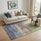 5' X 8' Coffee Green And Blue Abstract Washable Area Rug With UV Protection