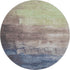 8' X 8' Coffee Green And Blue Abstract Washable Round Rug With UV Protection