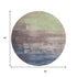 8' X 8' Coffee Green And Blue Abstract Washable Round Rug With UV Protection