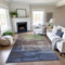 9' X 12' Coffee Green And Blue Abstract Washable Area Rug With UV Protection