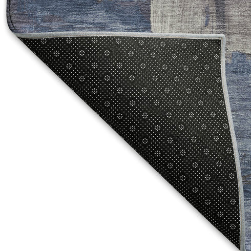 9' X 12' Coffee Green And Blue Abstract Washable Area Rug With UV Protection