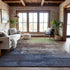 9' X 12' Coffee Green And Blue Abstract Washable Area Rug With UV Protection