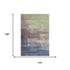 9' X 12' Coffee Green And Blue Abstract Washable Area Rug With UV Protection
