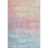 5' X 8' Salmon Silver And Teal Abstract Washable Area Rug With UV Protection