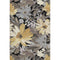 5' X 8' Black Gray And Wheat Floral Washable Area Rug With UV Protection
