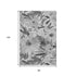 8' Gray Silver And Charcoal Floral Washable Area Rug With UV Protection